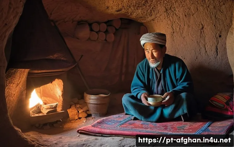 하자라족의 역사와 현재 - **"A portrait of a resilient Hazara family in their traditional cave-dwelling home in Bamiyan, Afgha...