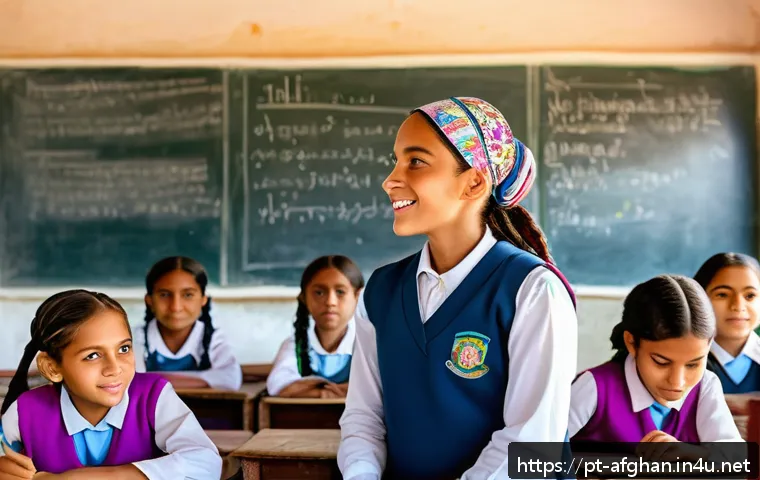 여성 교육 제한 문제 - A vibrant classroom scene in a rural Latin American village showing diverse young girls attentively ...